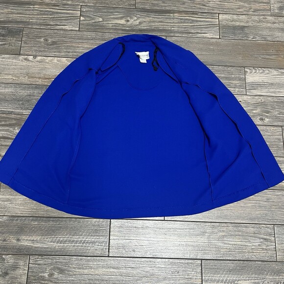 S.L. Fashions Petites 6P Royal Blue Open Front Jacket Beaded Embellished Blazer - Picture 6 of 16